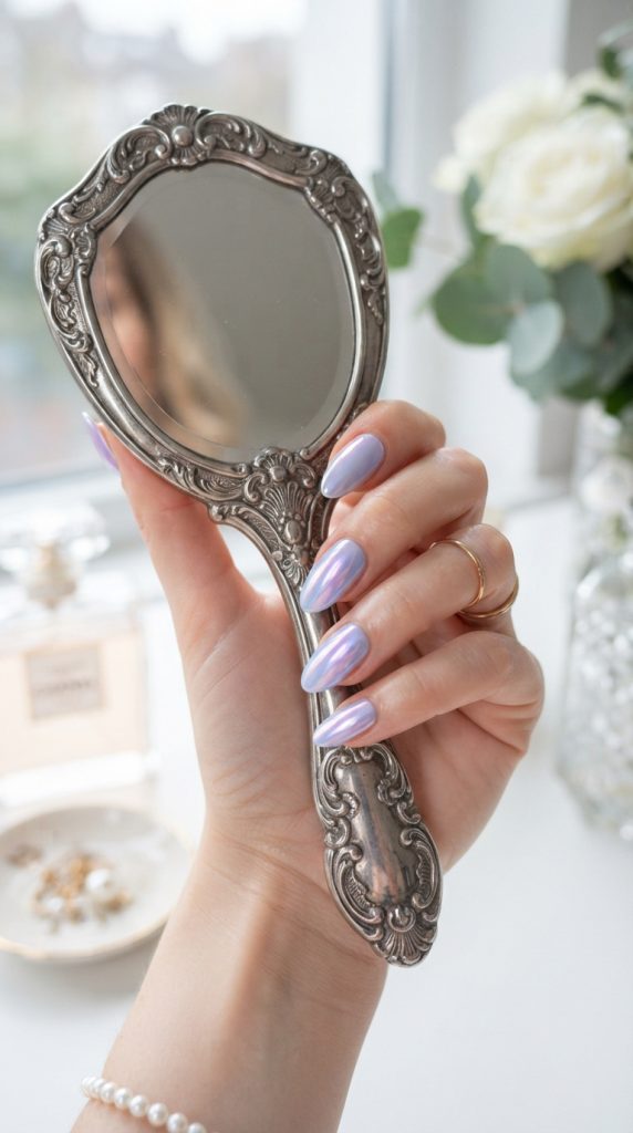 blue nail design