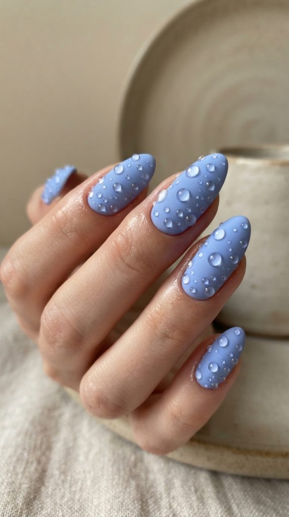 blue nail design
