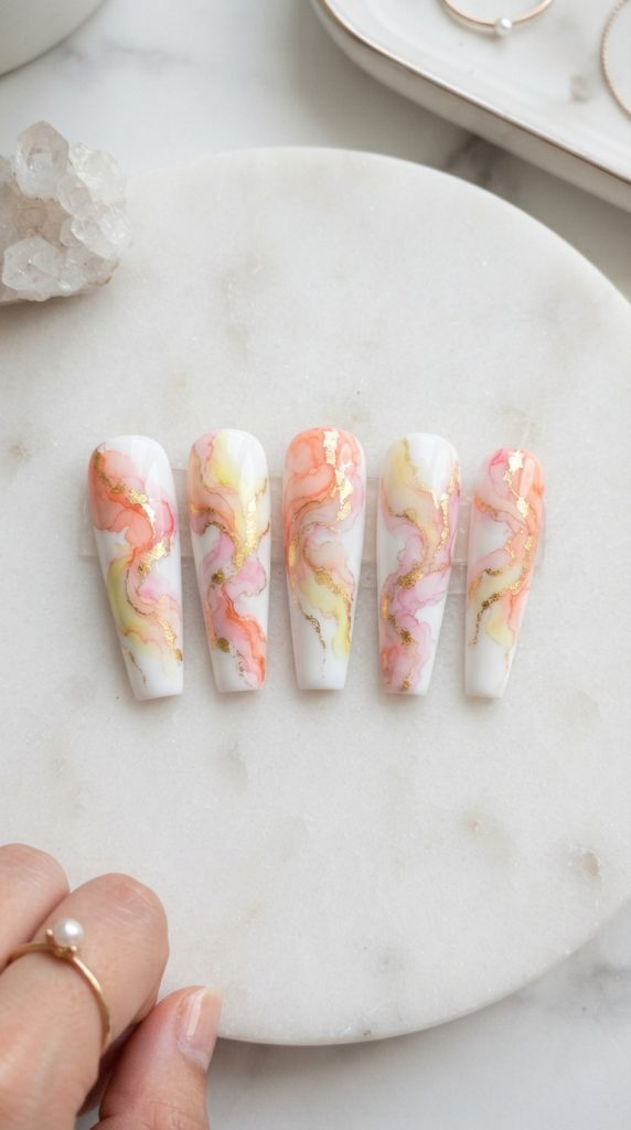 spring acrylic nail