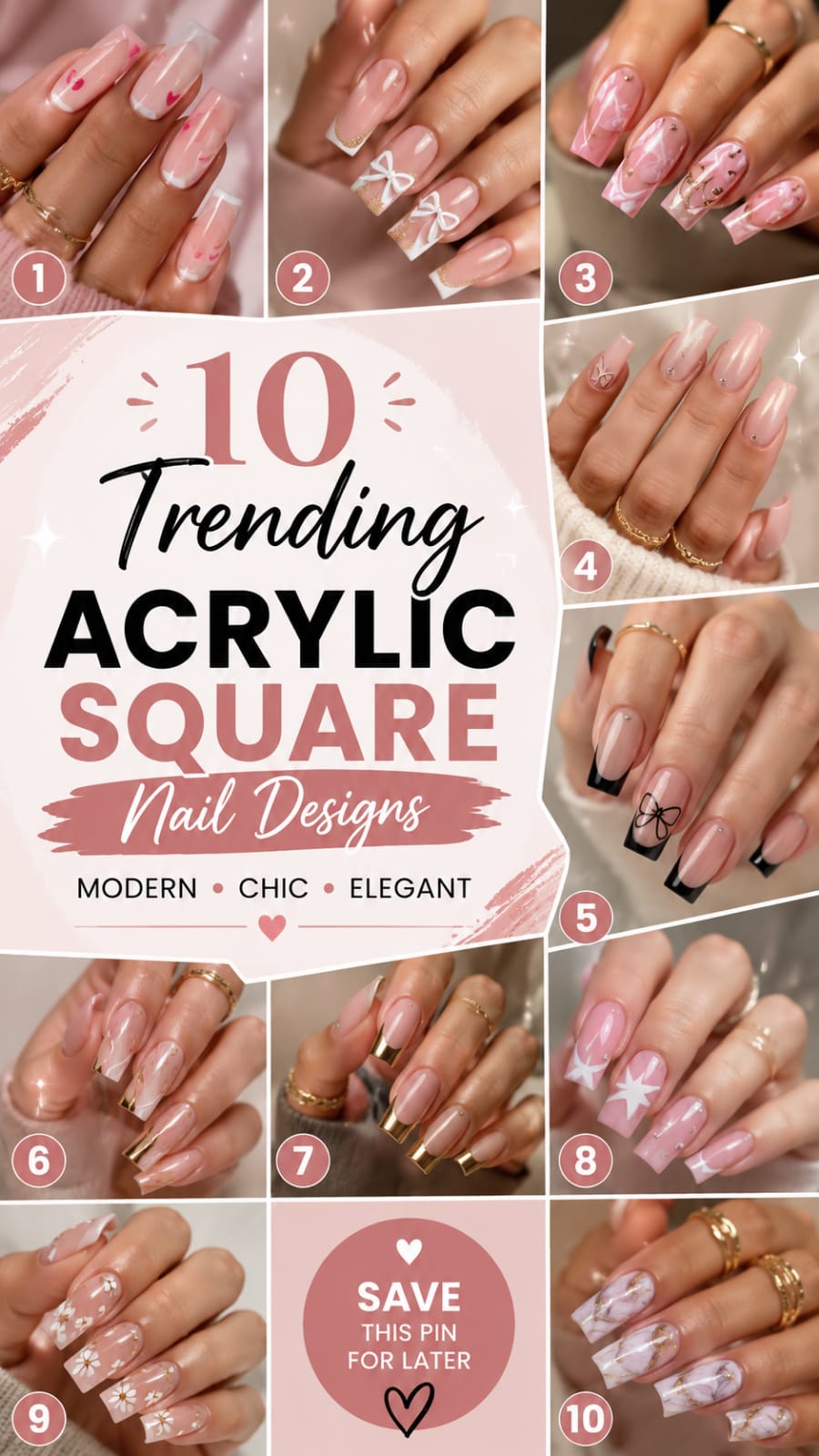 10 Trending Acrylic Square Nail Designs