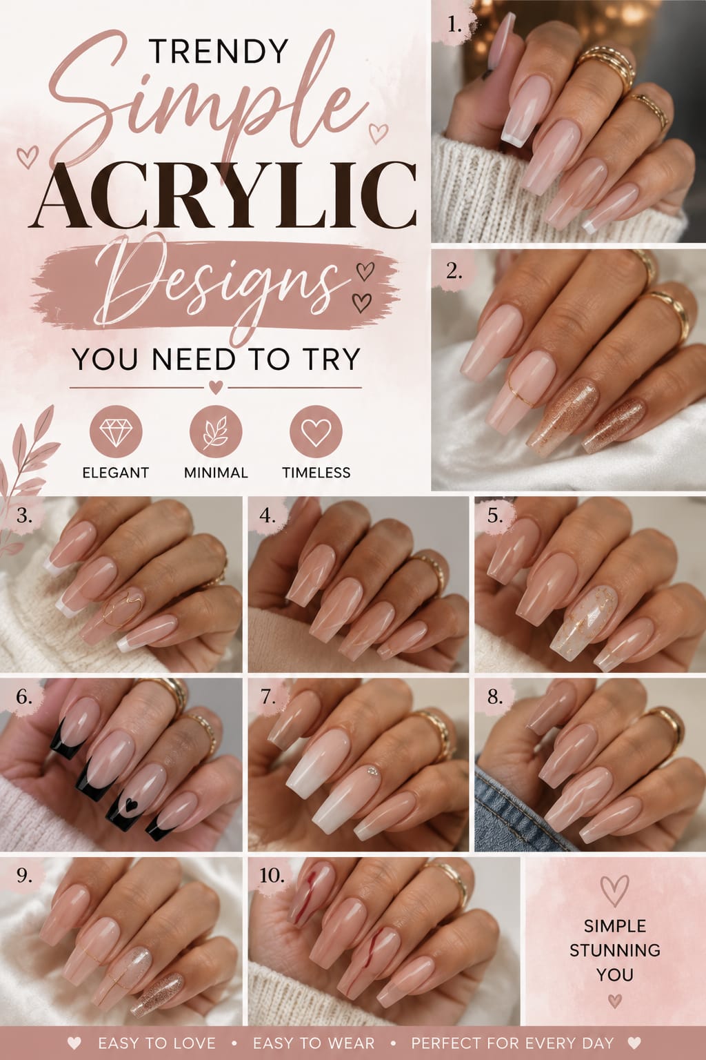 Trendy Simple Acrylic Designs You Need to Try