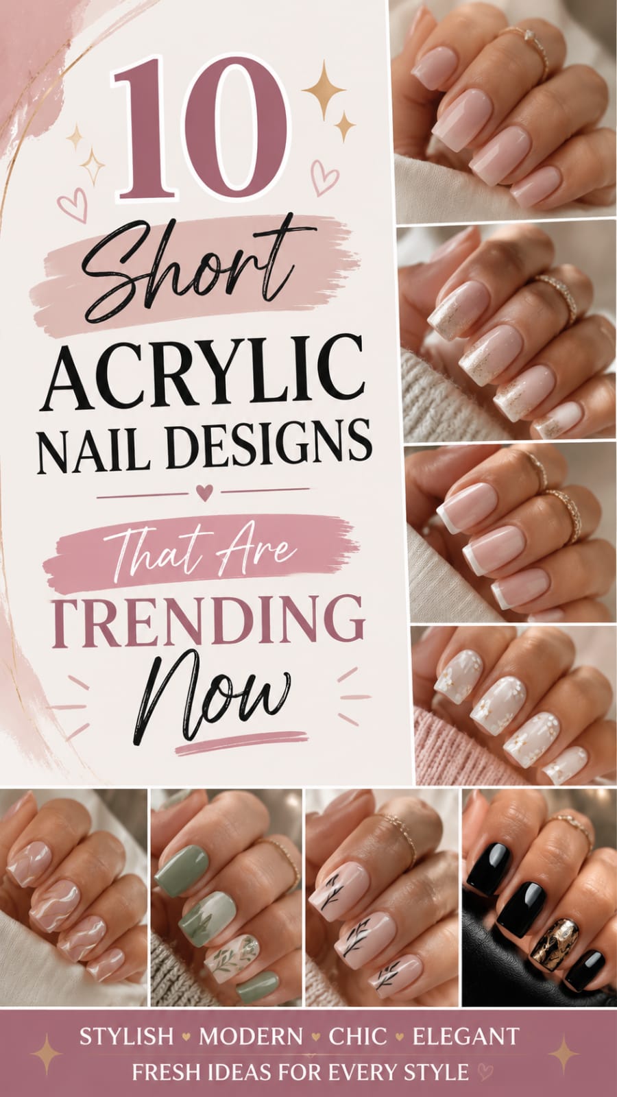 10 Short Acrylic Nail Designs That Are Trending Now