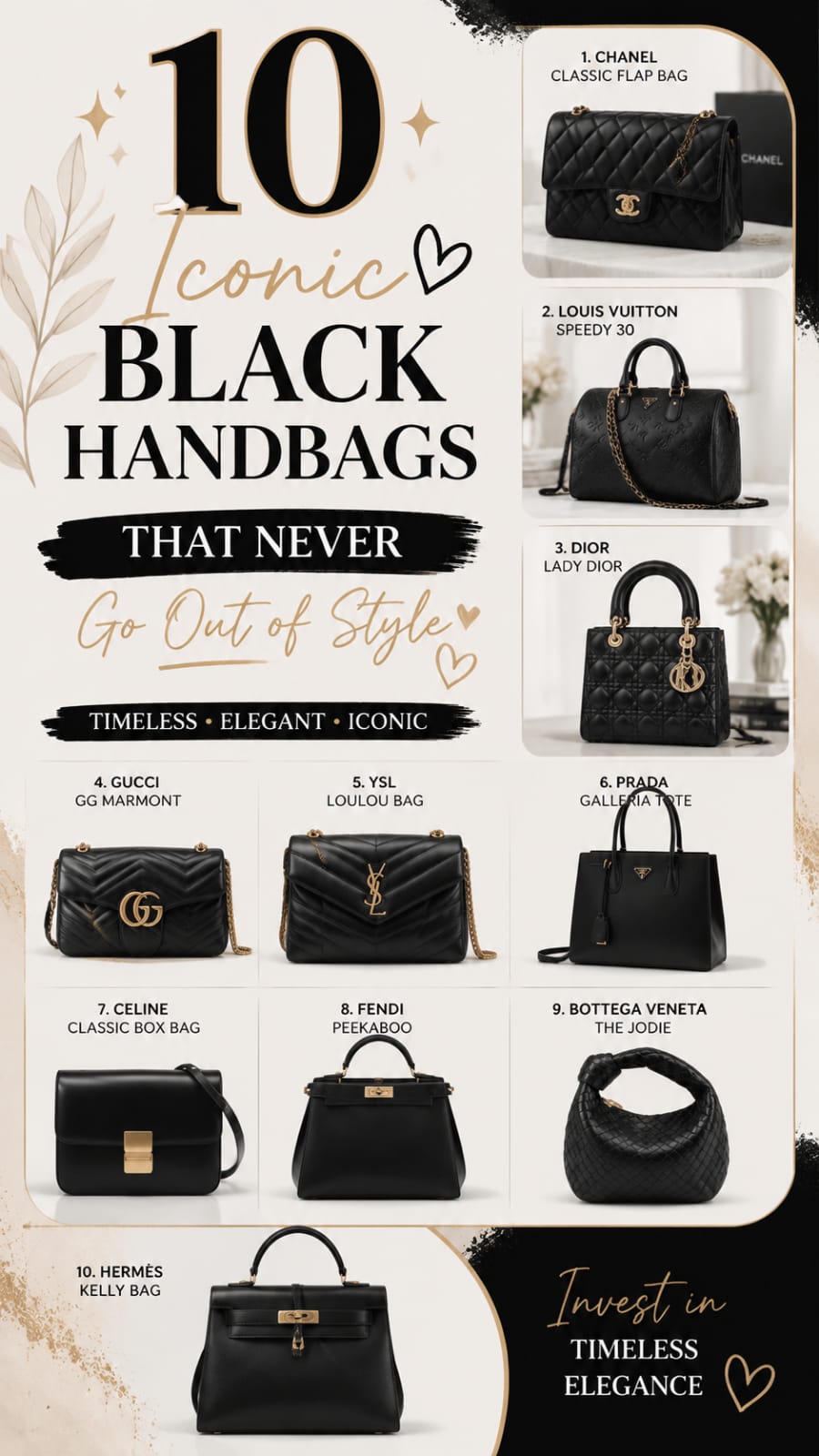 10 Iconic Black Handbags That Never Go Out of Style