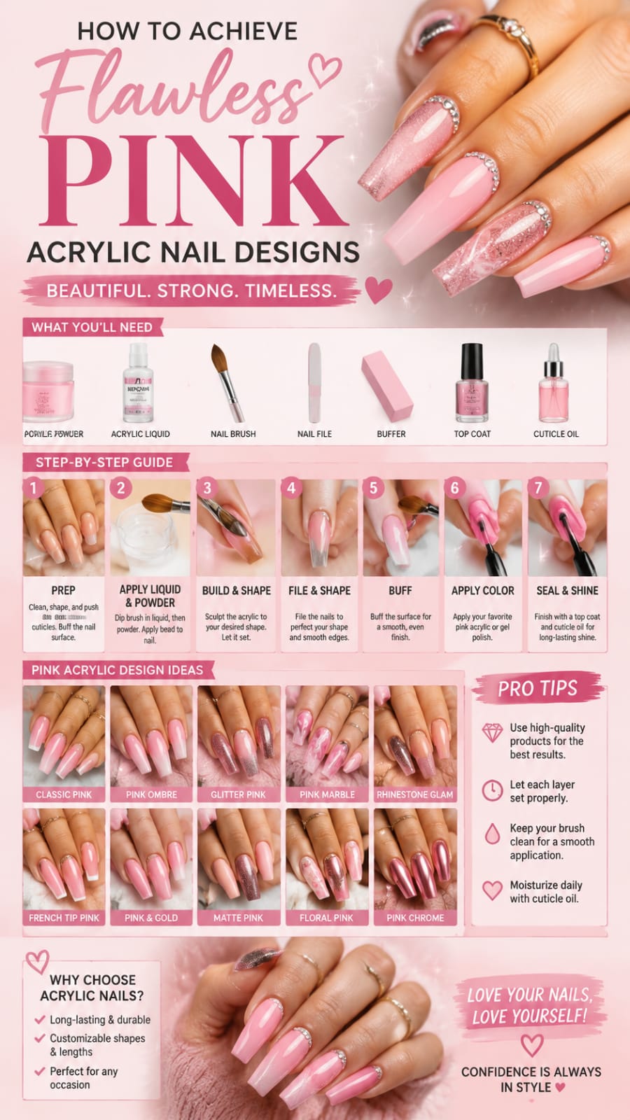 How to Achieve Flawless Pink Acrylic Nail Designs