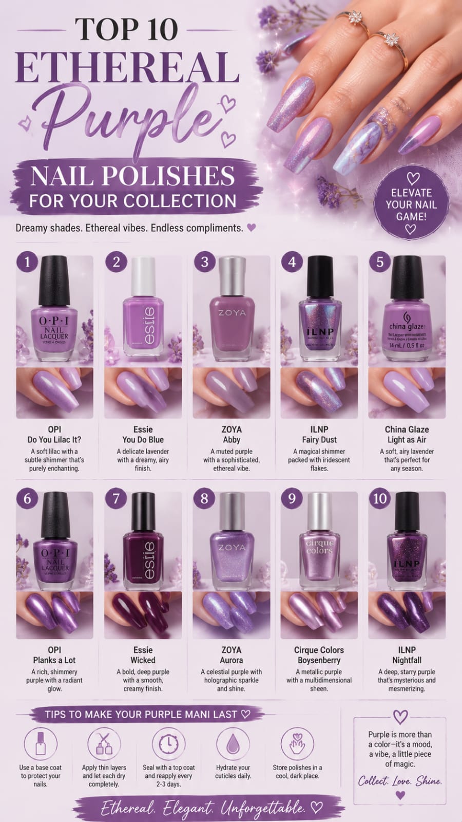 Top 10 Ethereal Purple Nail Polishes for Your Collection