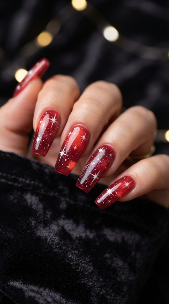 red and white nail