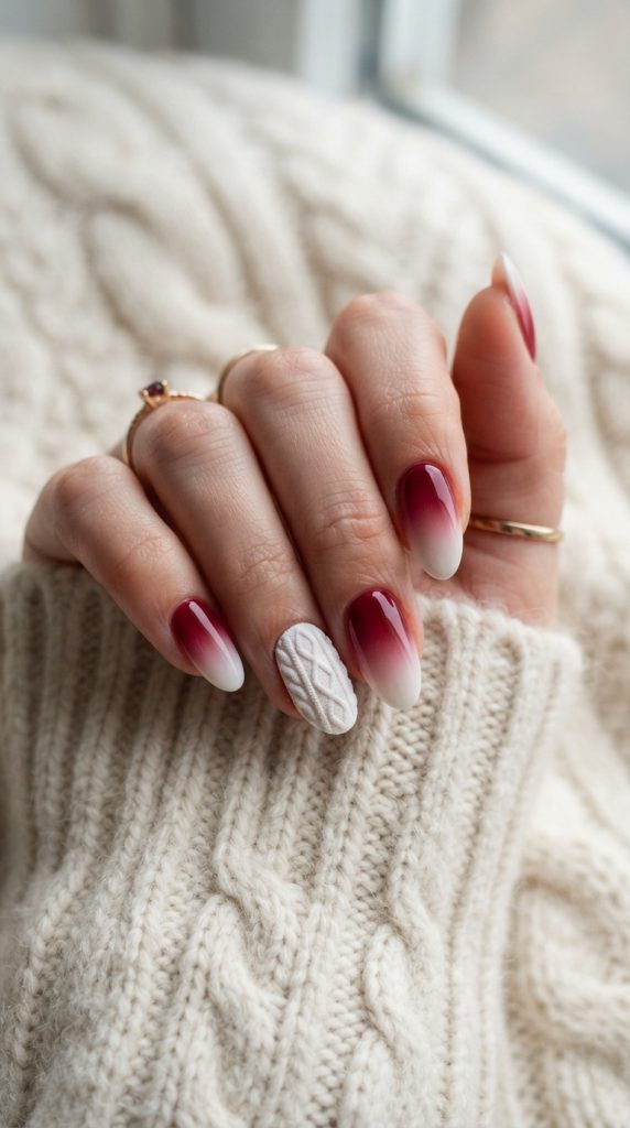 red and white nail