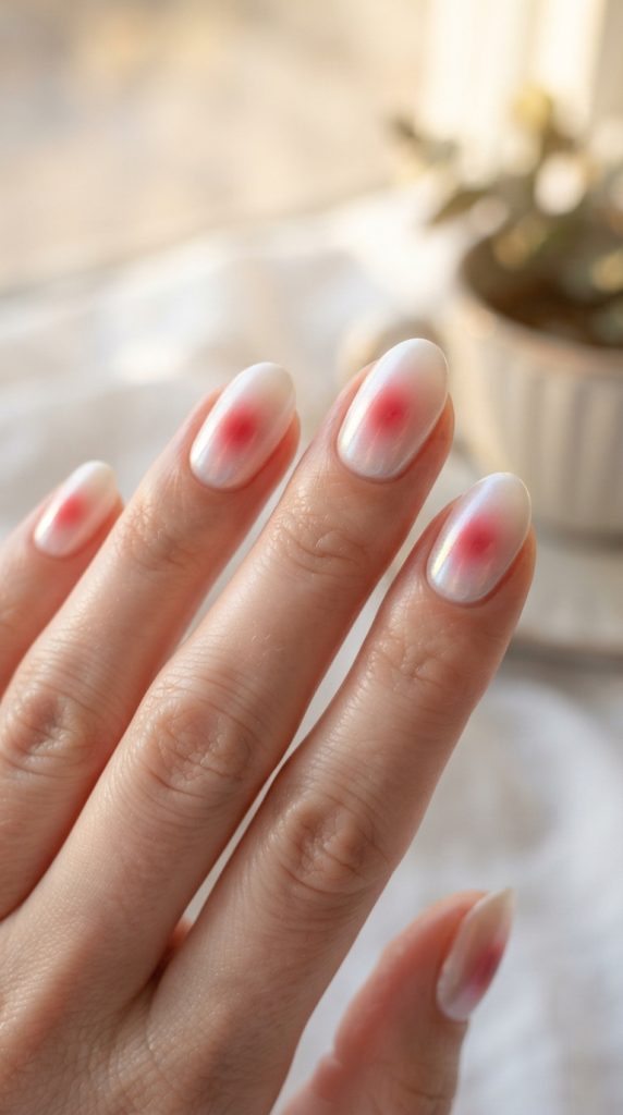 red and white nail
