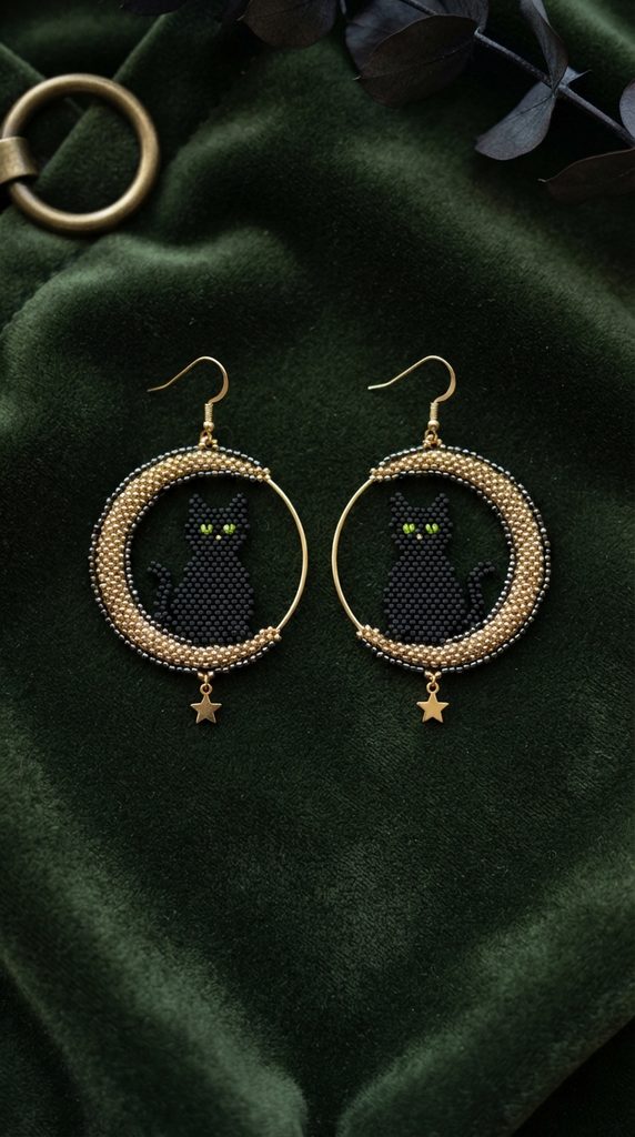 halloween beaded earrings