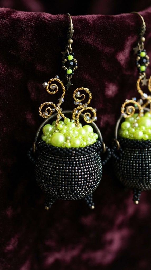 halloween beaded earrings
