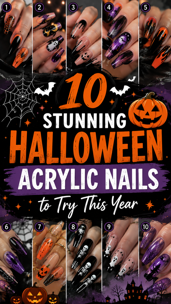 halloween acrylic nails