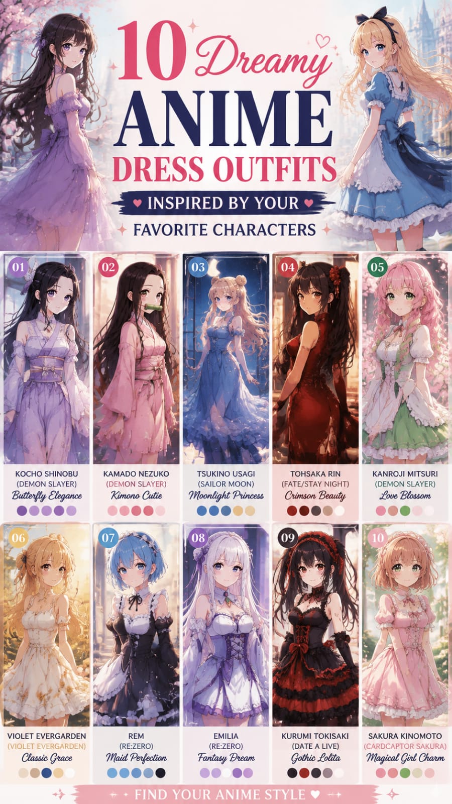 10 Dreamy Anime Dress  Inspired by Your Favorite Characters