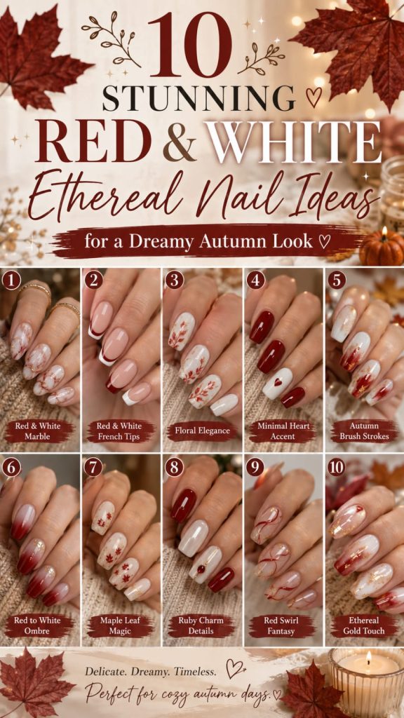red and white nail