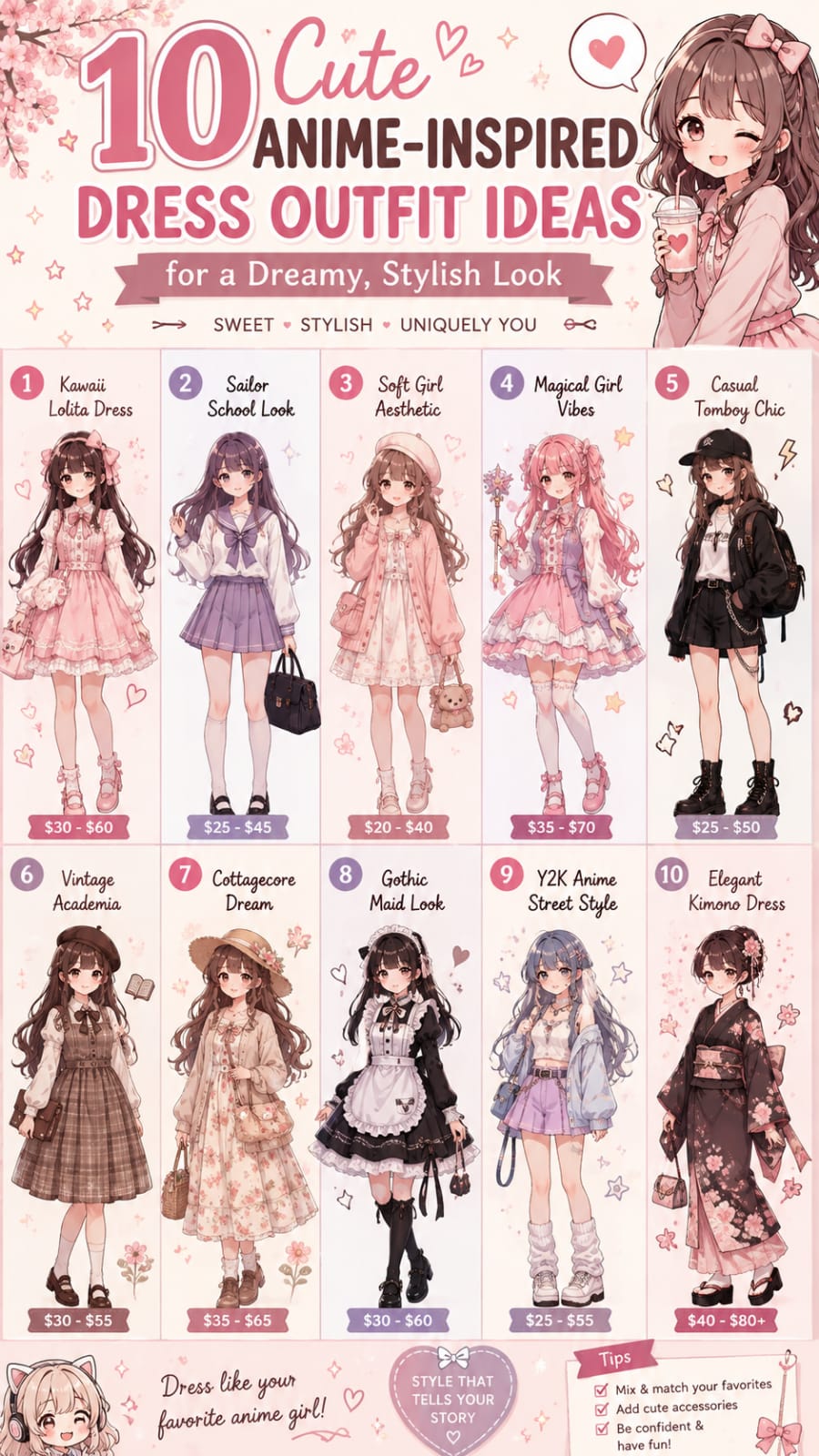 10 Cute Anime-Inspired Dress Outfit Ideas for a Dreamy Look