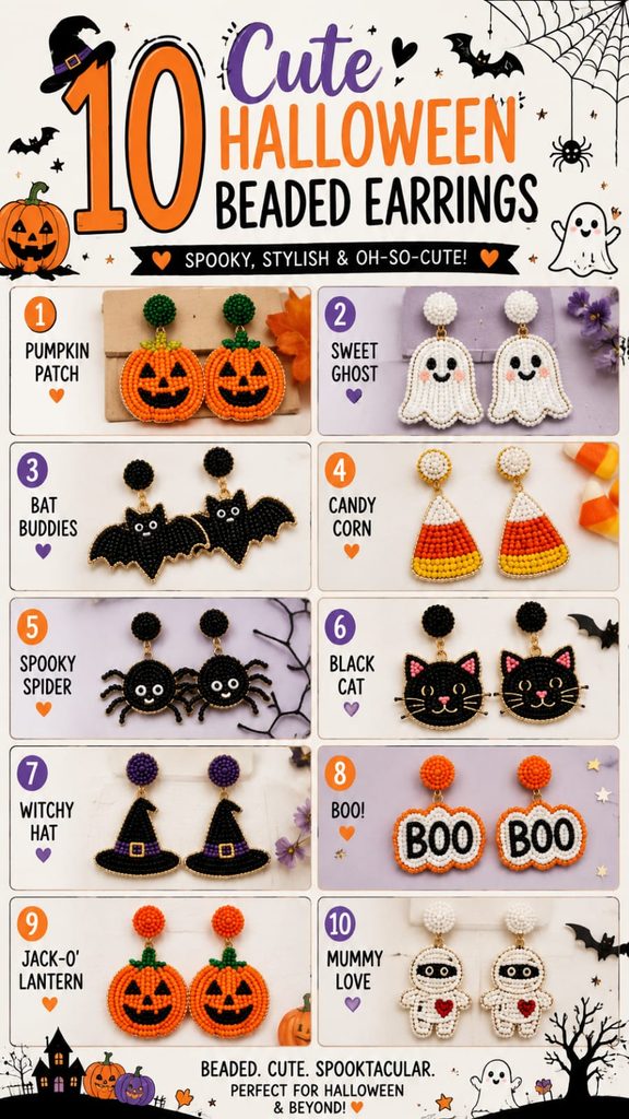halloween beaded earrings