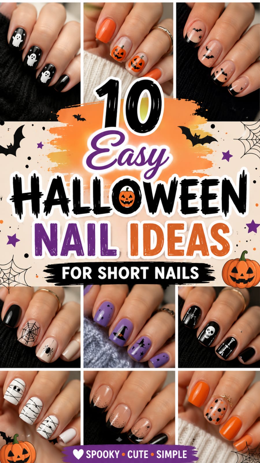 10 Easy Halloween Nail Ideas for Short Nails